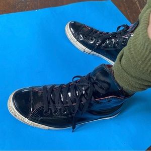 CONVERSE unisex patent leather high tops